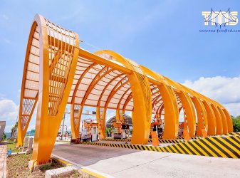 Mái che bạt căng trạm thu phí cao tốc Tiên Yên - Móng Cái Quảng Ninh