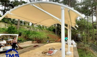 Mái che bạt căng bãi đậu xe bike parking tại Love Hill Resort Dalat